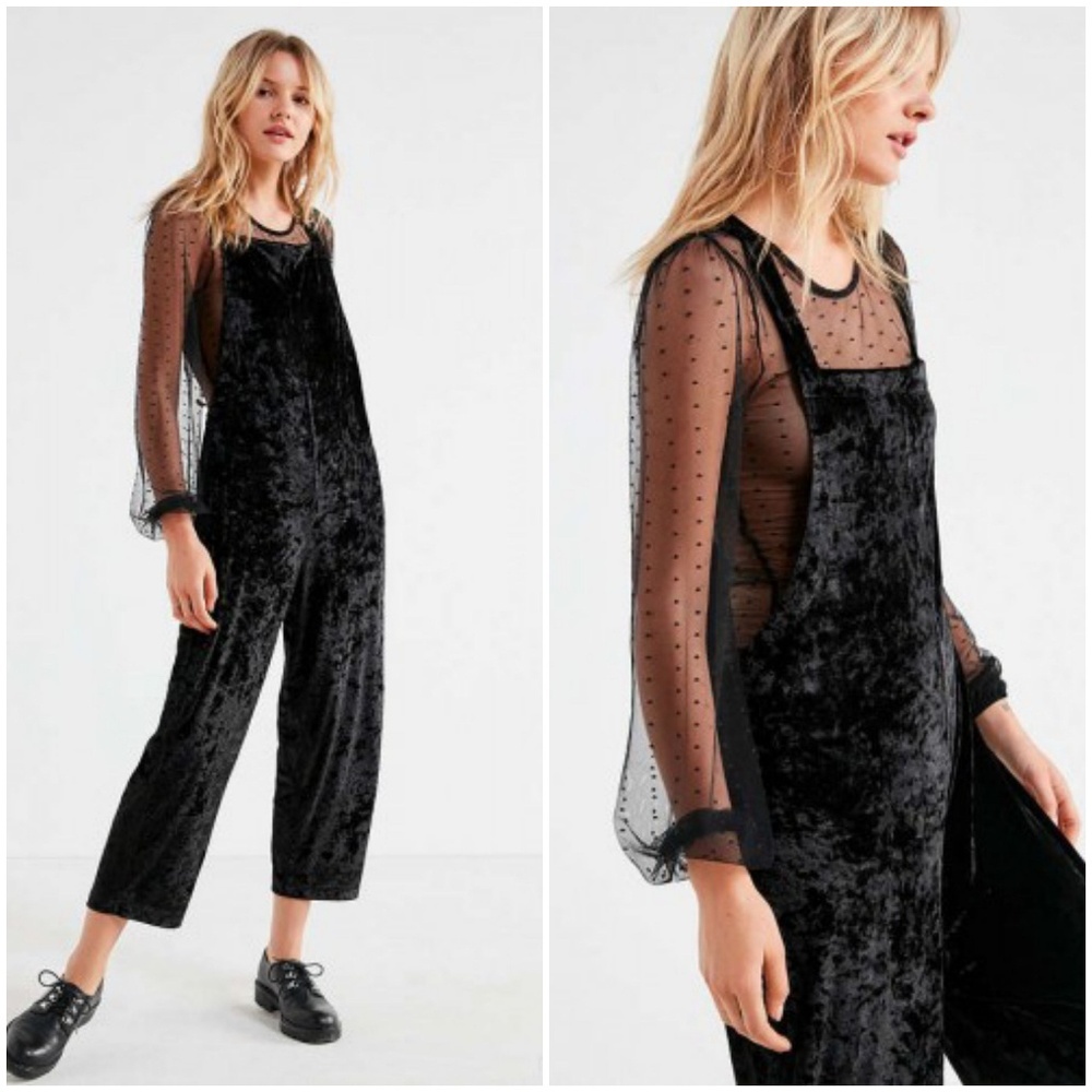 UO Velvet Overalls Jumpsuit